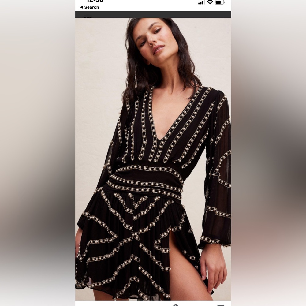 Jen’s Pirate Booty for Free People Odyssey Mini Dress Black Size Large NWT